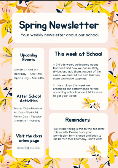 Spring Newsletter